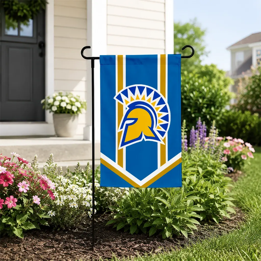 San Jose State Spartans Garden Flag Customized Chevron Stripes Blue New Arrival San Jose State Spartans Garden Flag Customized Chevron Stripes Blue New Arrival