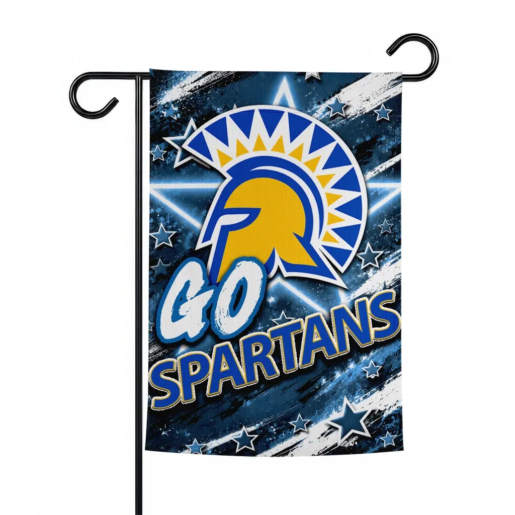 San Jose State Spartans Garden Flag Personalized Glowing Star Blue Best Selling San Jose State Spartans Garden Flag Personalized Glowing Star Blue Best Selling