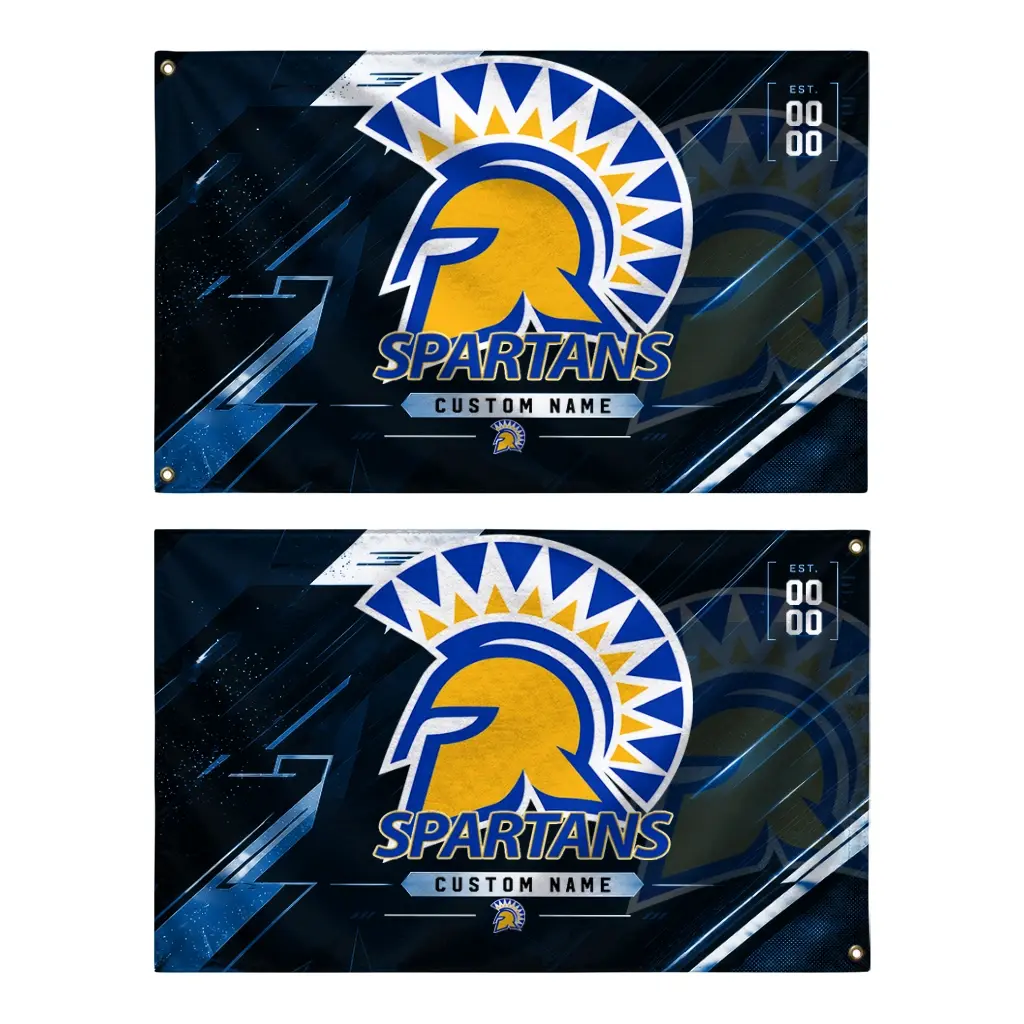 San Jose State Spartans House Flag Custom Speed Slashes Blue Fashion Forward San Jose State Spartans House Flag Custom Speed Slashes Blue Fashion Forward