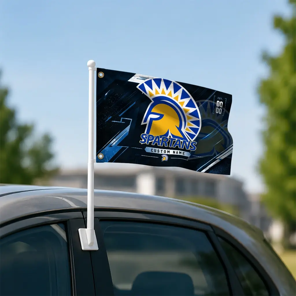 San Jose State Spartans House Flag Custom Speed Slashes Blue Latest Model San Jose State Spartans House Flag Custom Speed Slashes Blue Latest Model