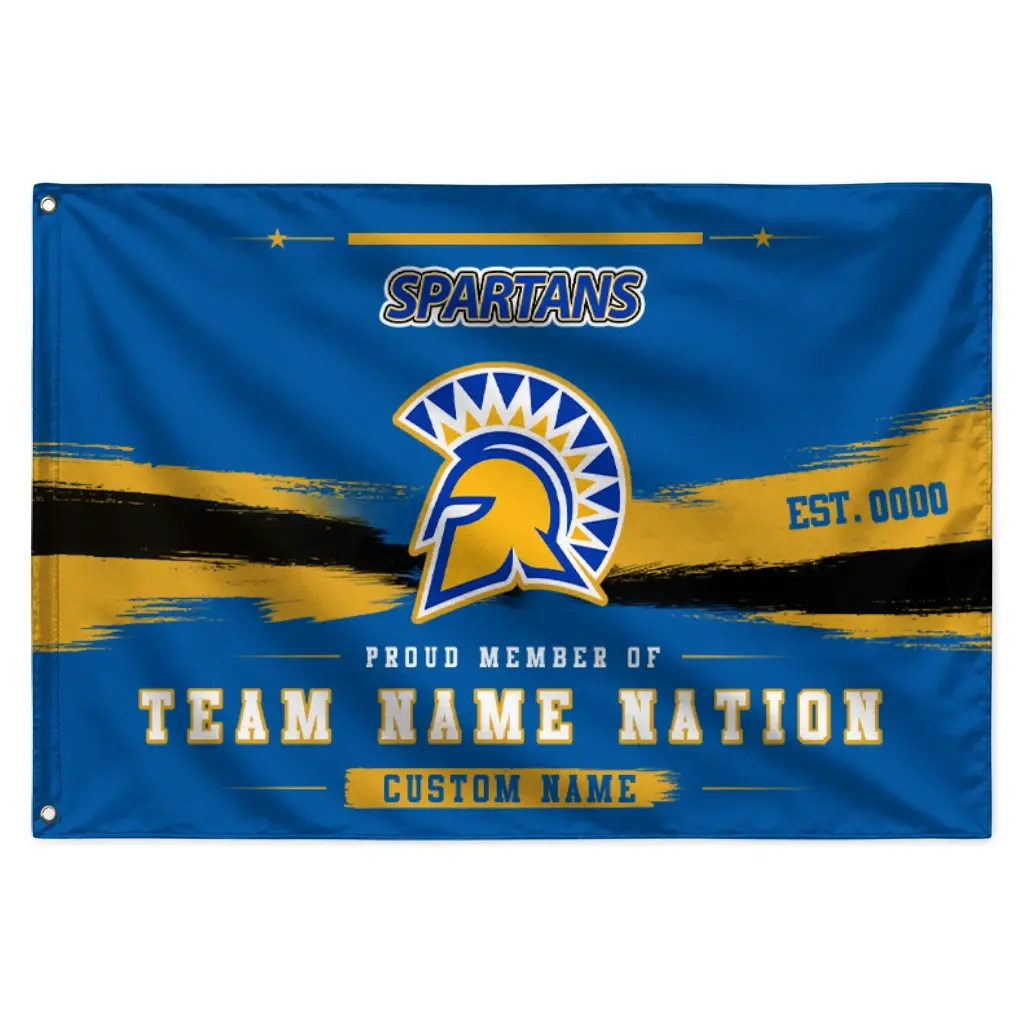 San Jose State Spartans House Flag Customized Brushed Streaks Blue Best Selling San Jose State Spartans House Flag Customized Brushed Streaks Blue Best Selling
