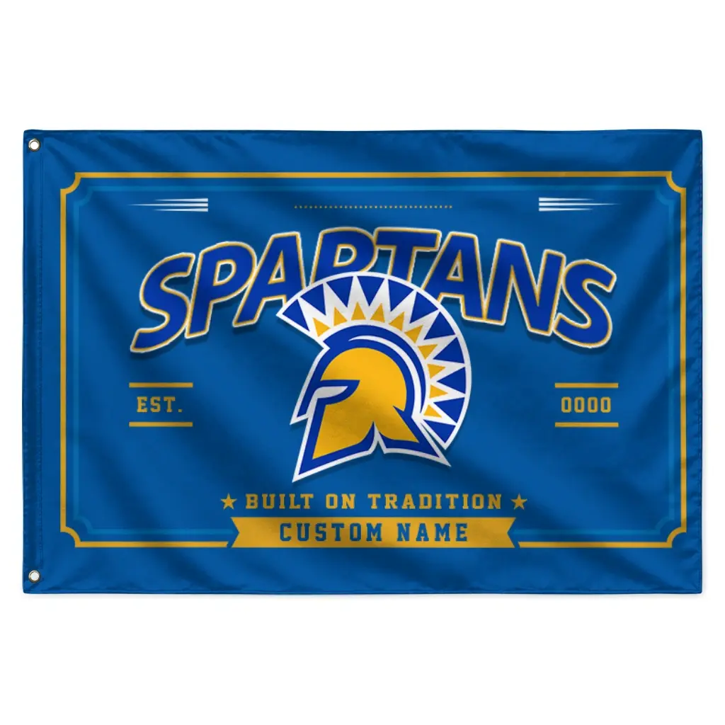 San Jose State Spartans House Flag Customized Ornate Border Blue Best Selling San Jose State Spartans House Flag Customized Ornate Border Blue Best Selling