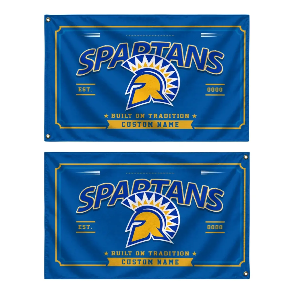 San Jose State Spartans House Flag Customized Ornate Border Blue Fashion Forward San Jose State Spartans House Flag Customized Ornate Border Blue Fashion Forward