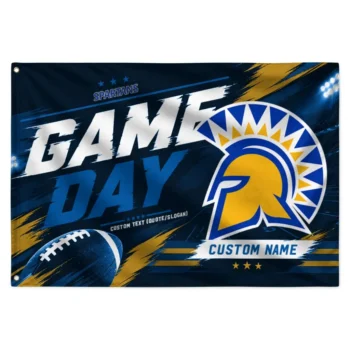San Jose State Spartans House Flag Personalized Action Streaks Blue Best Selling
