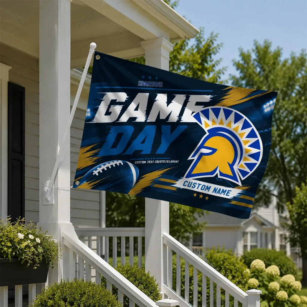 San Jose State Spartans House Flag Personalized Action Streaks Blue New Arrival San Jose State Spartans House Flag Personalized Action Streaks Blue New Arrival