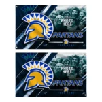 San Jose State Spartans House Flag Personalized Diagonal Stripes Blue Best Selling