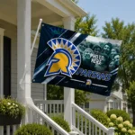San Jose State Spartans House Flag Personalized Diagonal Stripes Blue Best Selling