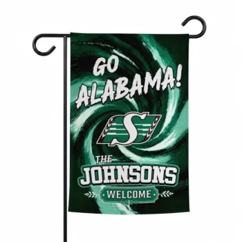 Saskatchewan Roughriders Garden Flag Customized Swirl Vortex Green Best Selling