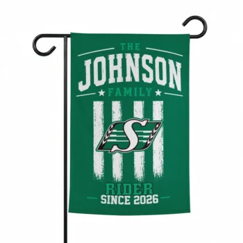 Saskatchewan Roughriders Garden Flag Personalized Distressed Stripes Green Best Selling