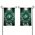 Saskatchewan Roughriders Garden Flag Personalized Laurel Wreath Green Best Selling
