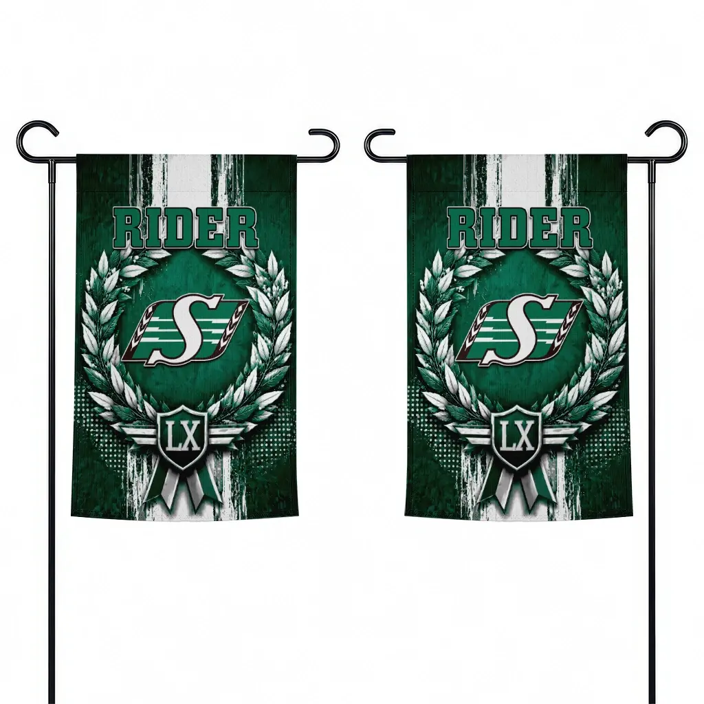 Saskatchewan Roughriders Garden Flag Personalized Laurel Wreath Green Fashion Forward Saskatchewan Roughriders Garden Flag Personalized Laurel Wreath Green Fashion Forward