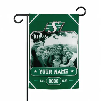 Saskatchewan Roughriders Garden Flag - Personalized Photo Frame Green