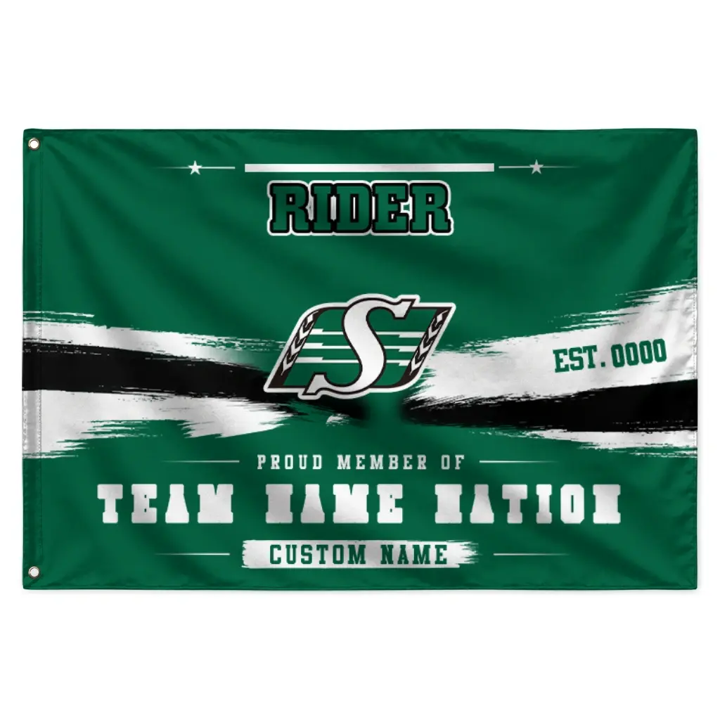 Saskatchewan Roughriders House Flag Custom Brushed Streaks Green Best Selling Saskatchewan Roughriders House Flag Custom Brushed Streaks Green Best Selling