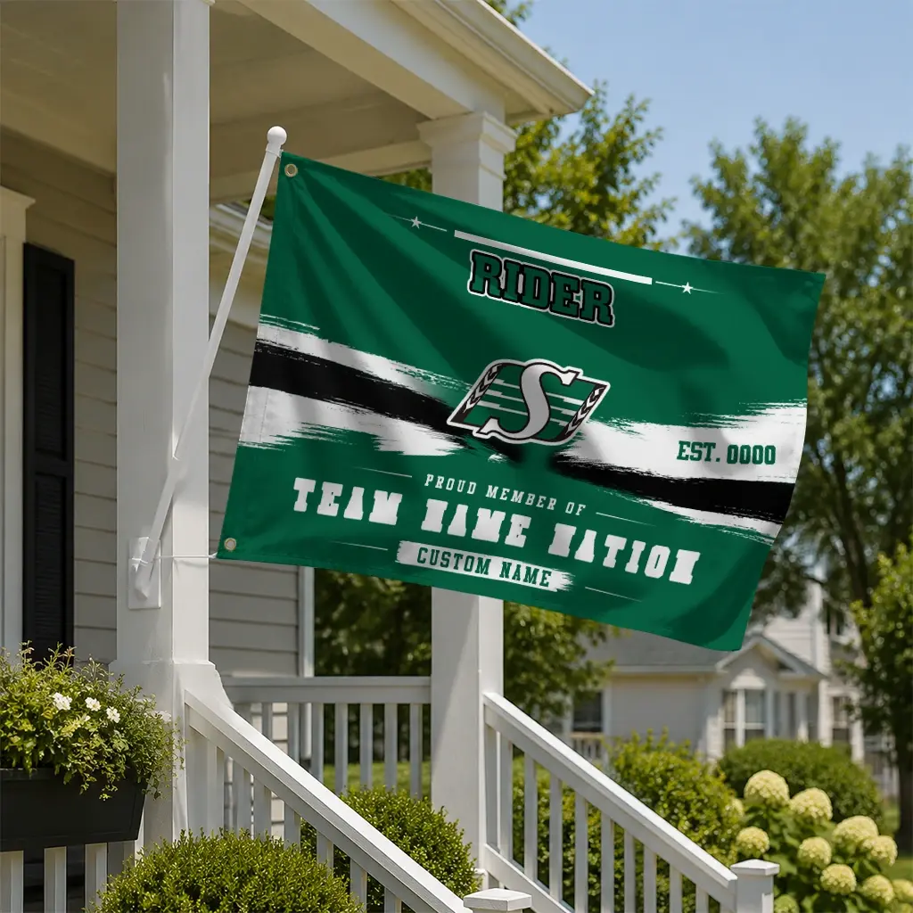 Saskatchewan Roughriders House Flag Custom Brushed Streaks Green New Arrival Saskatchewan Roughriders House Flag Custom Brushed Streaks Green New Arrival
