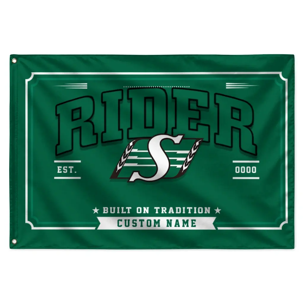 Saskatchewan Roughriders House Flag Custom Ornate Border Green Best Selling Saskatchewan Roughriders House Flag Custom Ornate Border Green Best Selling