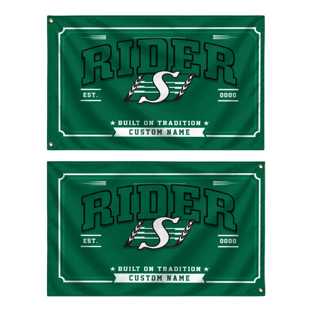 Saskatchewan Roughriders House Flag Custom Ornate Border Green Fashion Forward Saskatchewan Roughriders House Flag Custom Ornate Border Green Fashion Forward