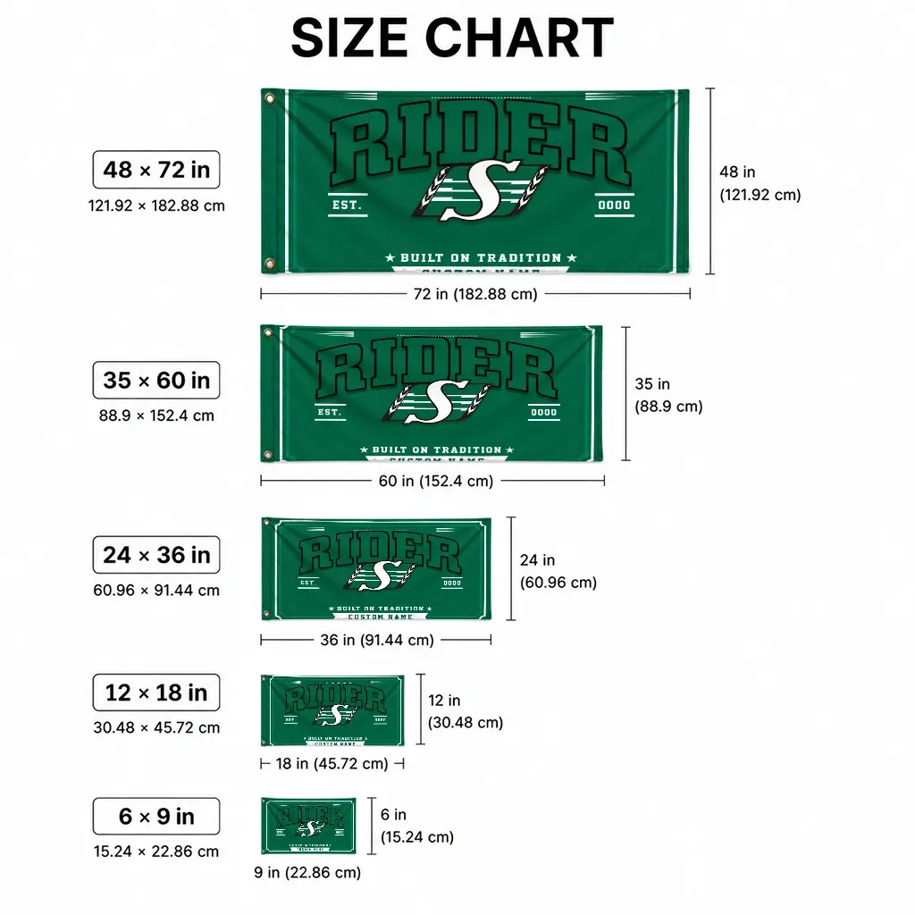 Saskatchewan Roughriders House Flag Custom Ornate Border Green High Quality Saskatchewan Roughriders House Flag Custom Ornate Border Green High Quality