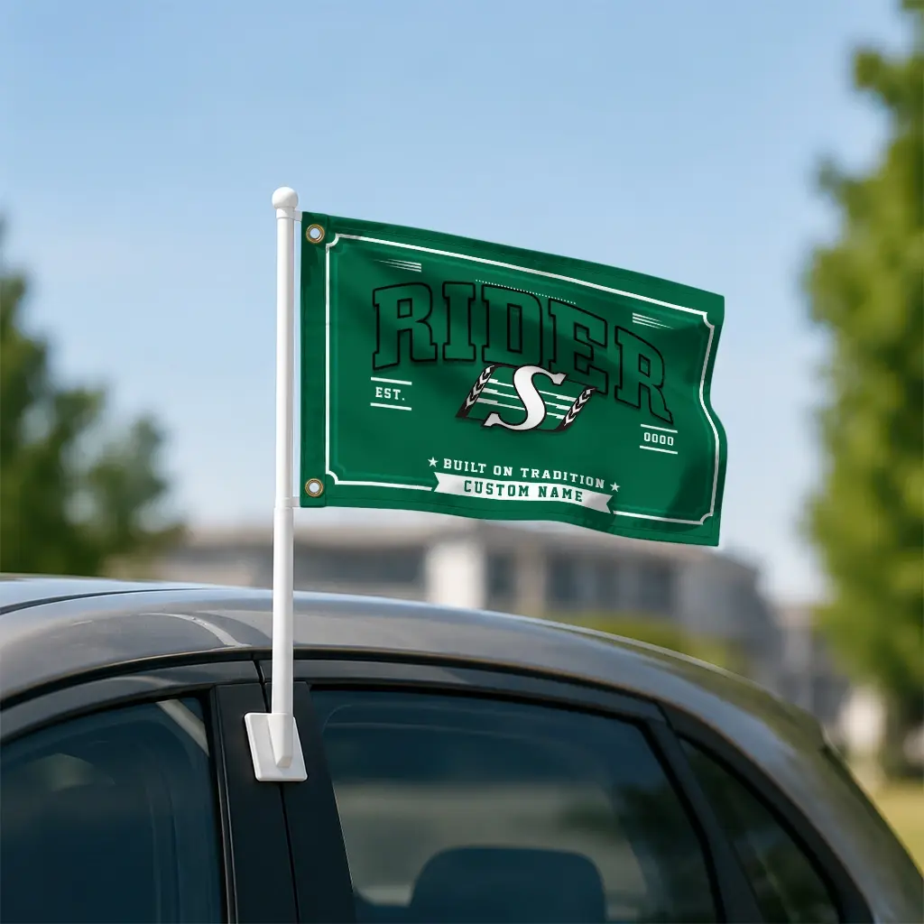 Saskatchewan Roughriders House Flag Custom Ornate Border Green Latest Model Saskatchewan Roughriders House Flag Custom Ornate Border Green Latest Model