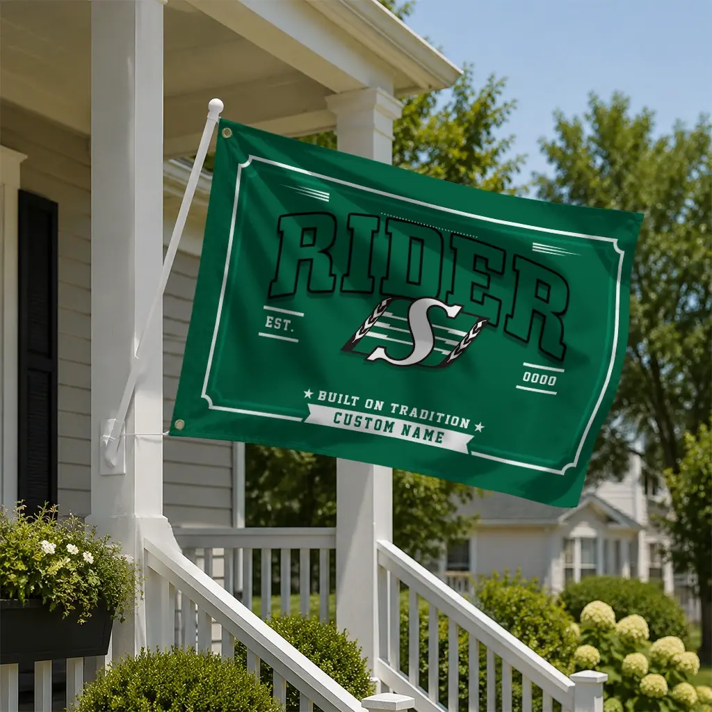 Saskatchewan Roughriders House Flag Custom Ornate Border Green New Arrival Saskatchewan Roughriders House Flag Custom Ornate Border Green New Arrival