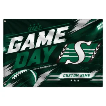 Saskatchewan Roughriders House Flag Customized Action Streaks Green Best Selling