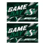 Saskatchewan Roughriders House Flag Customized Action Streaks Green Best Selling