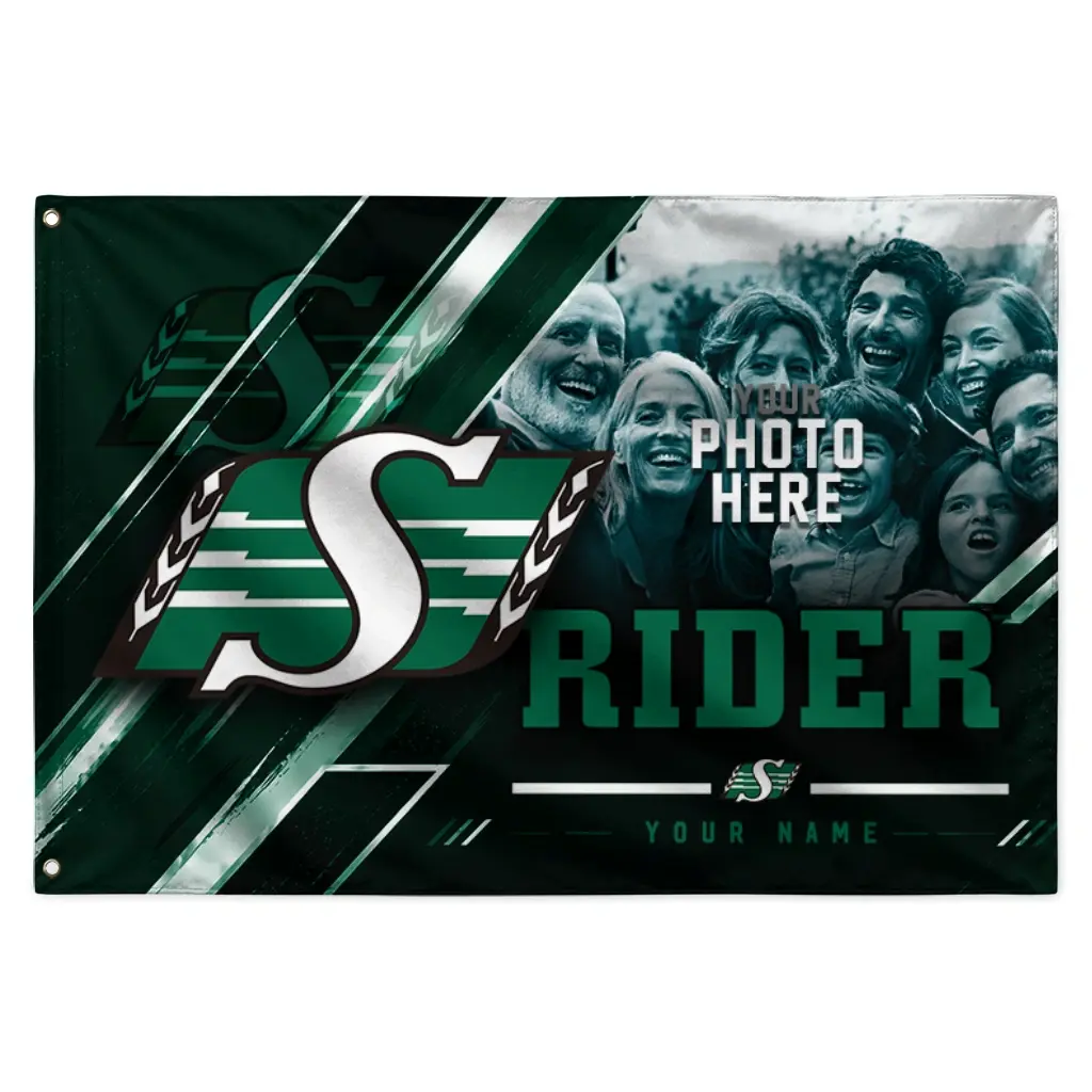 Saskatchewan Roughriders House Flag Customized Diagonal Stripes Green Best Selling Saskatchewan Roughriders House Flag Customized Diagonal Stripes Green Best Selling