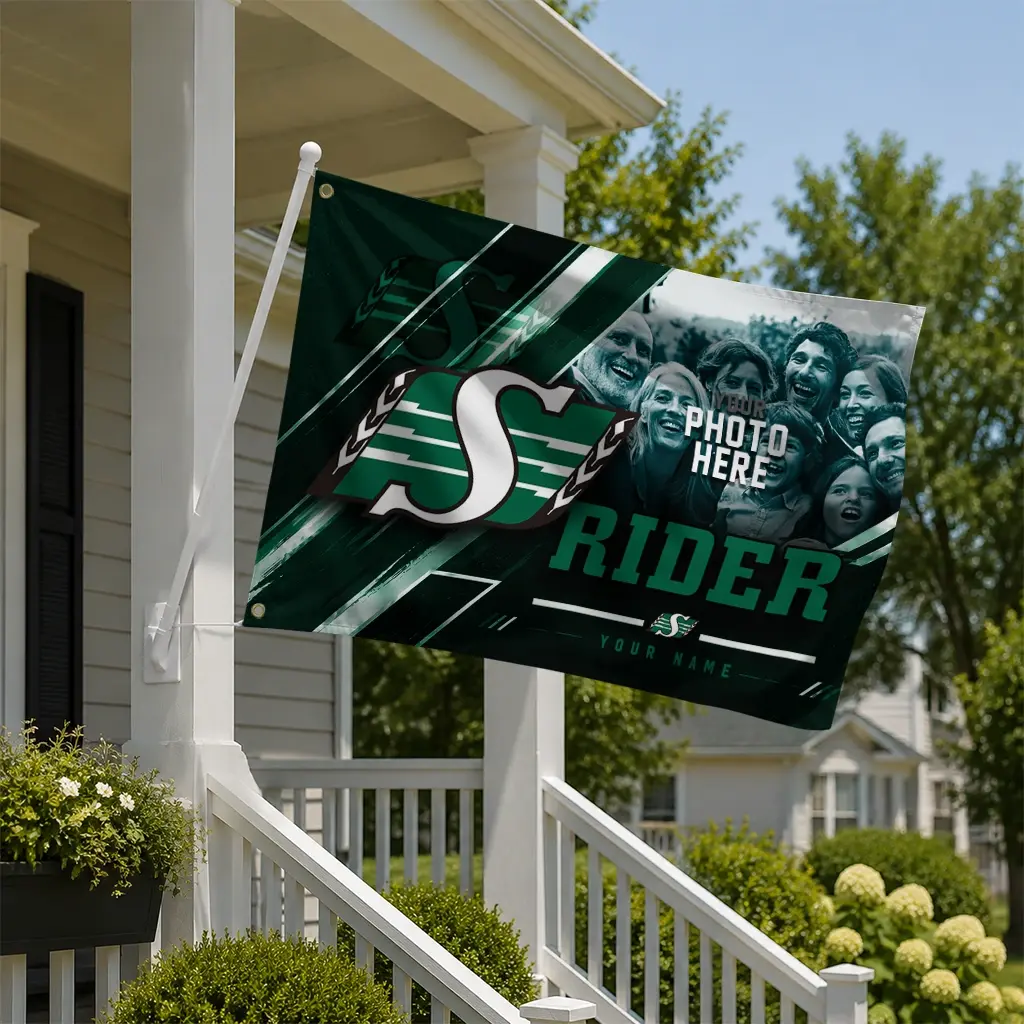 Saskatchewan Roughriders House Flag Customized Diagonal Stripes Green New Arrival Saskatchewan Roughriders House Flag Customized Diagonal Stripes Green New Arrival