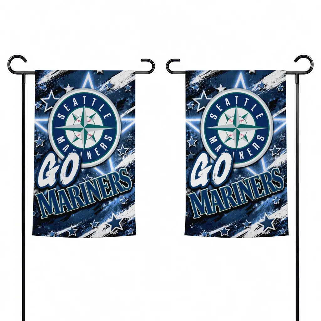 Seattle Mariners Garden Flag Custom Glowing Star Navy Blue Fashion Forward Seattle Mariners Garden Flag Custom Glowing Star Navy Blue Fashion Forward