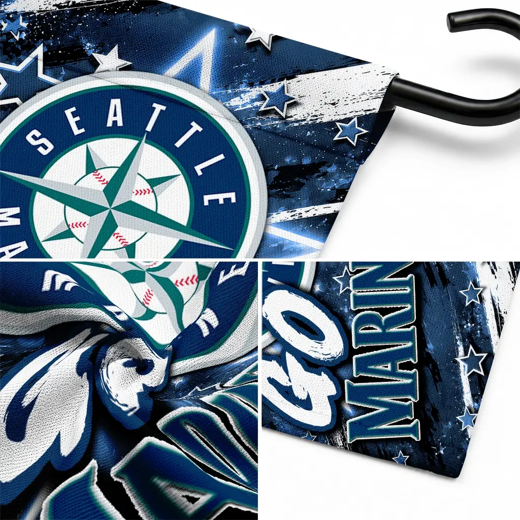Seattle Mariners Garden Flag Custom Glowing Star Navy Blue Latest Model Seattle Mariners Garden Flag Custom Glowing Star Navy Blue Latest Model