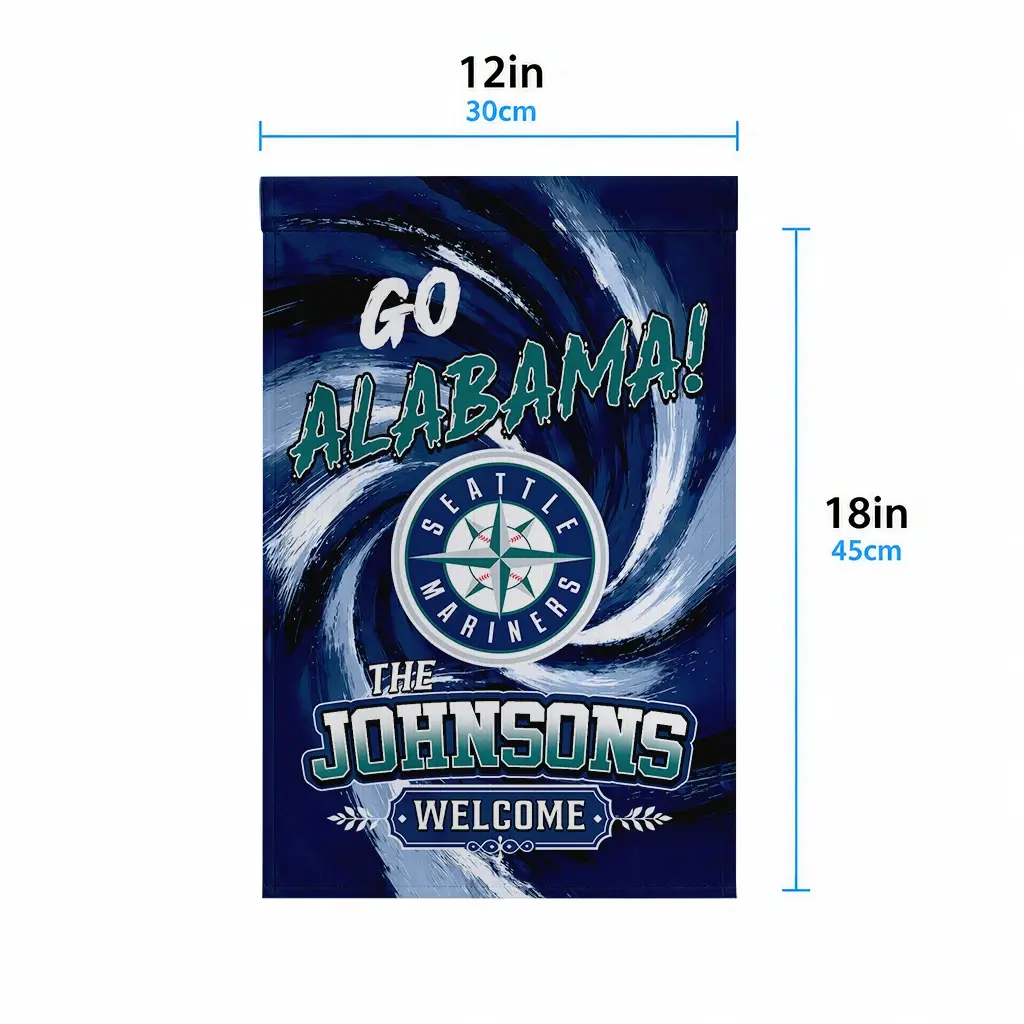 Seattle Mariners Garden Flag Custom Swirl Vortex Navy Blue High Quality Seattle Mariners Garden Flag Custom Swirl Vortex Navy Blue High Quality