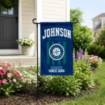 Seattle Mariners Garden Flag Customized Distressed Stripes Navy Blue Best Selling