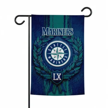 Seattle Mariners Garden Flag Customized Laurel Wreath Navy Blue Best Selling