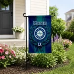 Seattle Mariners Garden Flag Customized Laurel Wreath Navy Blue Best Selling