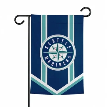 Seattle Mariners Garden Flag Personalized Chevron Stripes Navy Blue Best Selling