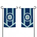 Seattle Mariners Garden Flag Personalized Chevron Stripes Navy Blue Best Selling