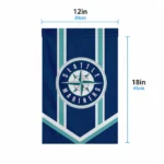 Seattle Mariners Garden Flag Personalized Chevron Stripes Navy Blue Best Selling