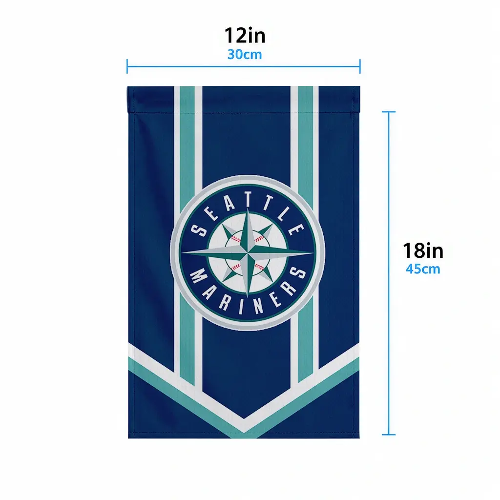 Seattle Mariners Garden Flag Personalized Chevron Stripes Navy Blue High Quality Seattle Mariners Garden Flag Personalized Chevron Stripes Navy Blue High Quality