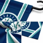 Seattle Mariners Garden Flag Personalized Chevron Stripes Navy Blue Best Selling