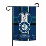 Seattle Mariners Garden Flag Personalized Circle Medallion Navy Blue Best Selling