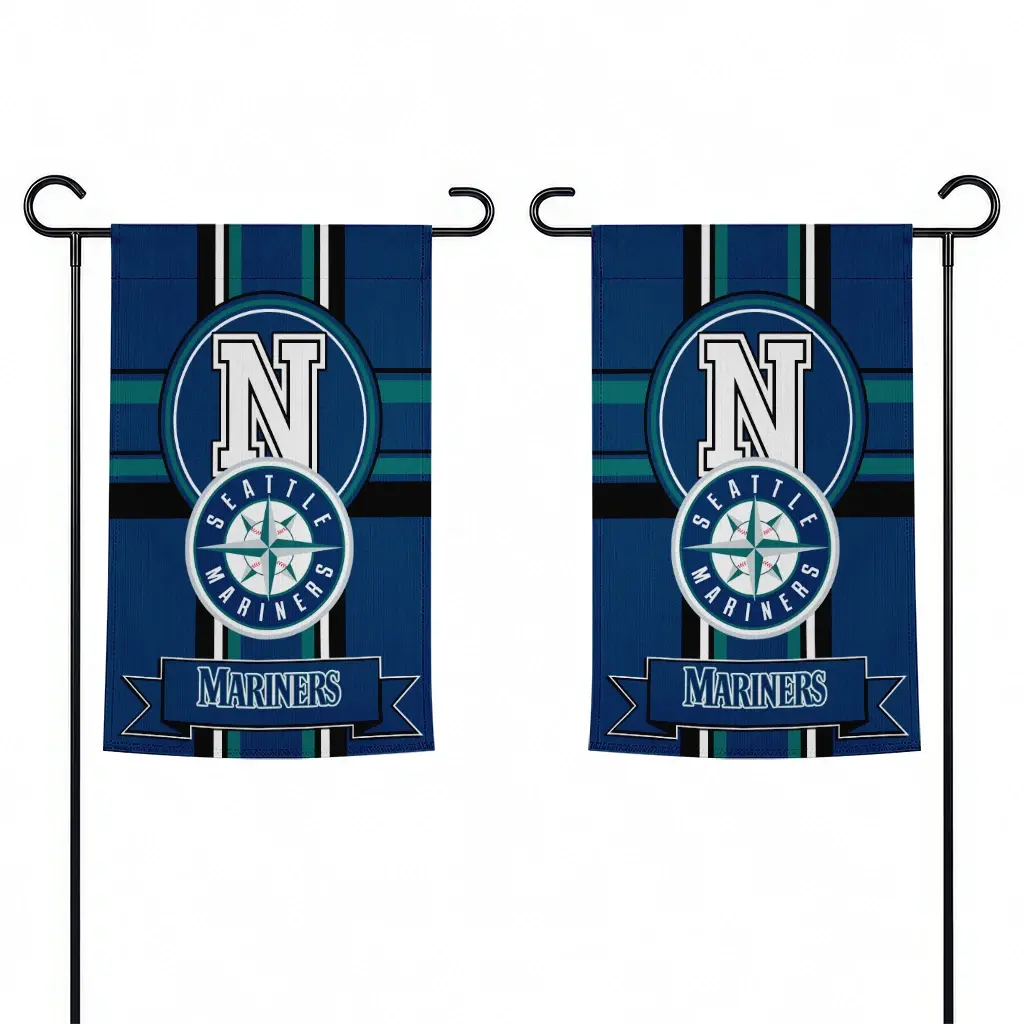 Seattle Mariners Garden Flag Personalized Circle Medallion Navy Blue Fashion Forward Seattle Mariners Garden Flag Personalized Circle Medallion Navy Blue Fashion Forward