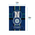 Seattle Mariners Garden Flag Personalized Circle Medallion Navy Blue Best Selling