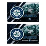 Seattle Mariners House Flag Custom Diagonal Stripes Navy Blue Best Selling