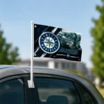 Seattle Mariners House Flag Custom Diagonal Stripes Navy Blue Best Selling