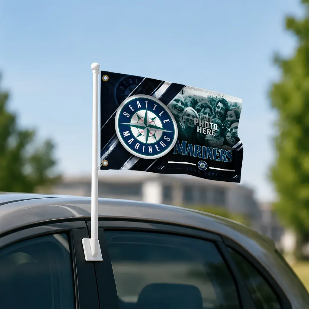 Seattle Mariners House Flag Custom Diagonal Stripes Navy Blue Latest Model Seattle Mariners House Flag Custom Diagonal Stripes Navy Blue Latest Model