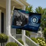 Seattle Mariners House Flag Customized Framed Photo Navy Blue Black Best Selling