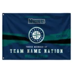 Seattle Mariners House Flag Personalized Brushed Streaks Navy Blue Best Selling