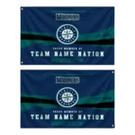 Seattle Mariners House Flag Personalized Brushed Streaks Navy Blue Best Selling