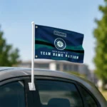 Seattle Mariners House Flag Personalized Brushed Streaks Navy Blue Best Selling