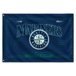 Seattle Mariners House Flag Personalized Ornate Border Navy Blue Best Selling