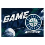 Seattle Mariners House Flag Personalized Tech Panels Navy Blue Best Selling